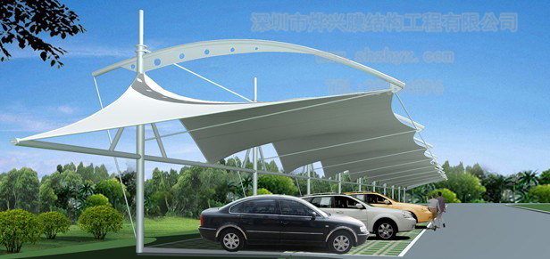 膜結(jié)構(gòu)車棚效果圖能看得出效果嗎？