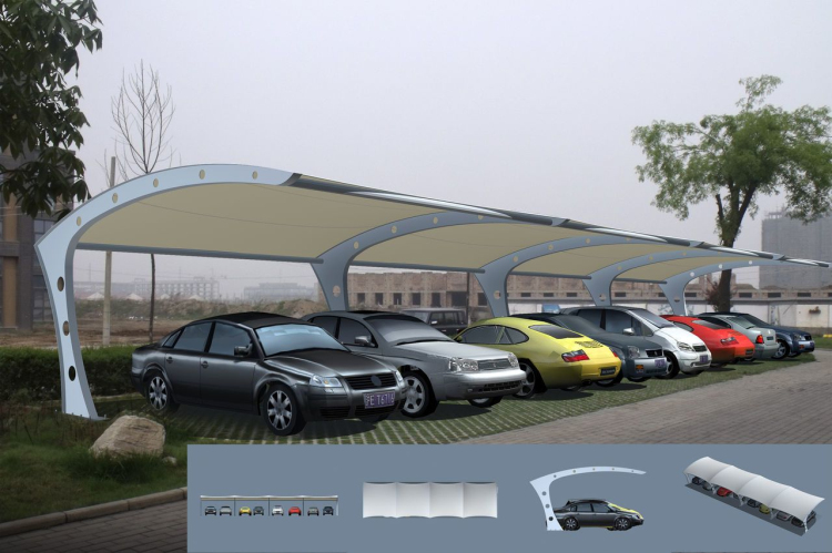 膜結構車棚海量結構造型參考，燁興膜結構公司在線提供